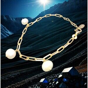 LATELITA AMELIA THREE PEARL BRACELET 22K Gold Plated 925 Sterling Silver